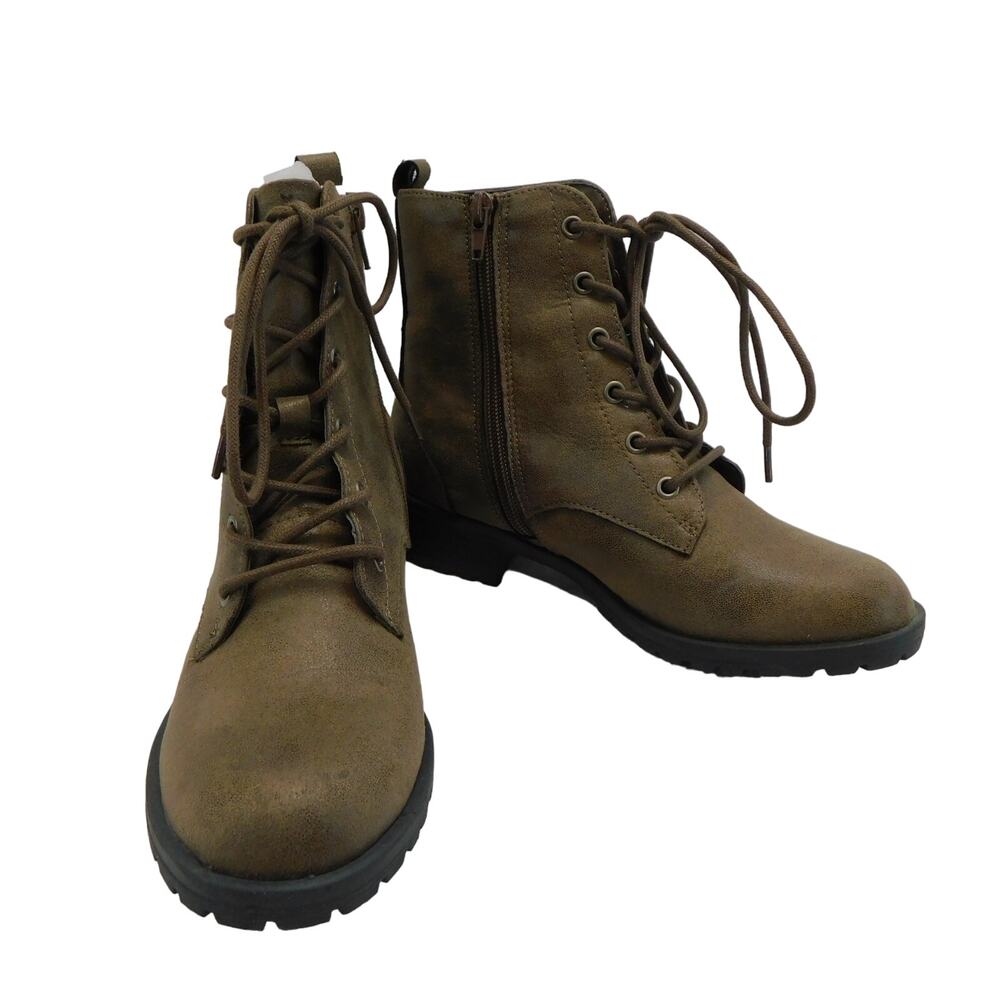 Sun Stone Women's Frankiee Lace-up Zipper Ankle Boots Taupe Size 5 New